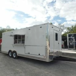 SLE Concessions 8.5' X 24' White Concession Food Catering Trailer With Appliances