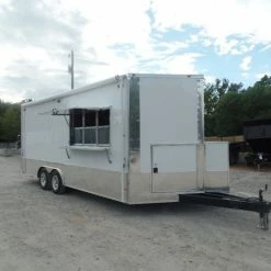 SLE Concessions 8.5' X 20' White Concession Food Event Trailer With Appliances