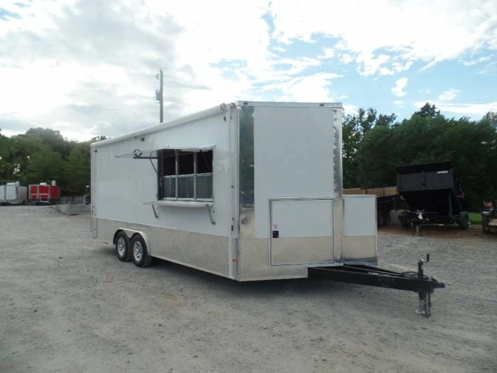 SLE Concessions 8.5' X 20' White Concession Food Event Trailer With Appliances
