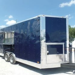 SLE Concessions 8.5' X 17' Indigo Blue Custom Concession Food Trailer