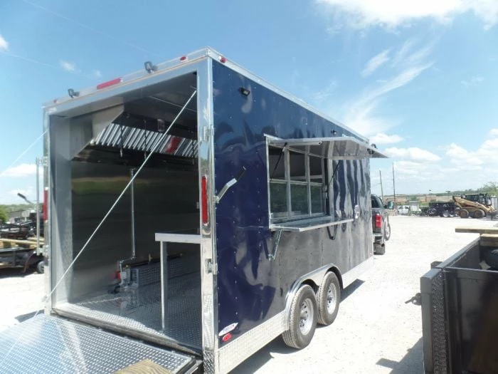 SLE Concessions 8.5' X 17' Indigo Blue Custom Concession Food Trailer - Image 3