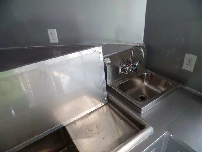 SLE Concessions 8.5' X 22' Blue BBQ Concession Food Trailer - Image 2