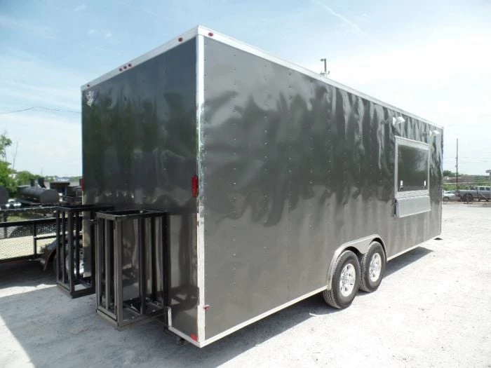 SLE Concessions 8.5' X 24' Concession Trailer Charcoal Grey Food Event Catering - Image 5