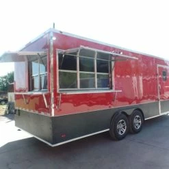 SLE Concessions 8.5' X 22' Red Concessions Food Trailer With Appliances