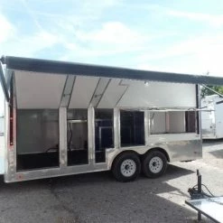 SLE Concessions 8.5' X 18' White Yogurt Concession Food Trailer