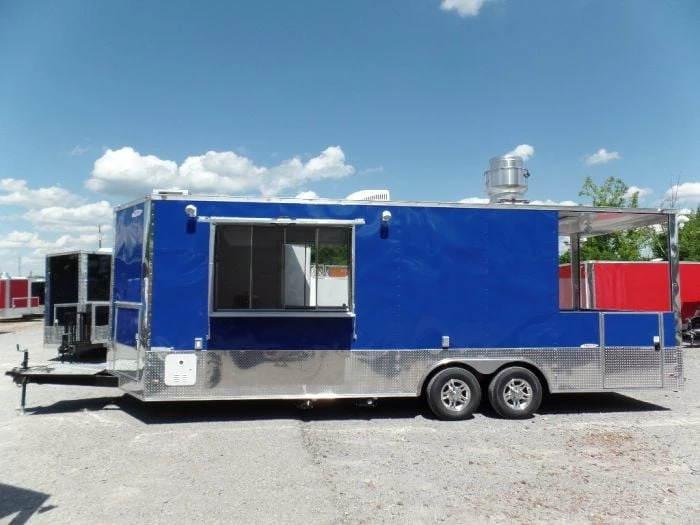 SLE Concessions 8.5' X 24' Concession Food Trailer Blue BBQ Event Catering - Image 3