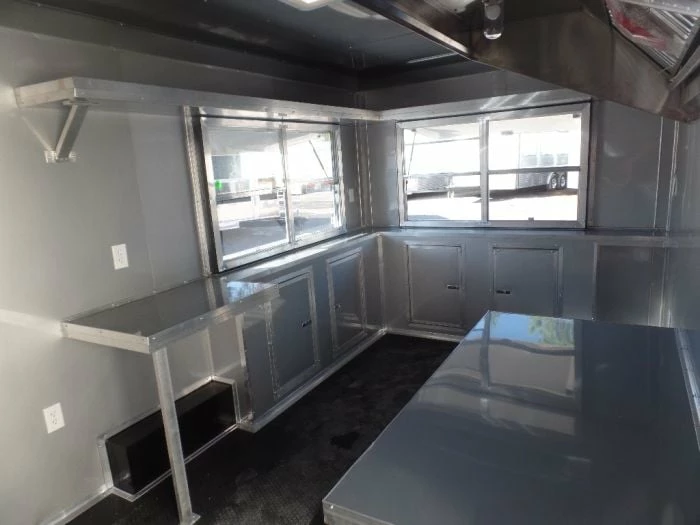 SLE Concessions 8.5' X 16' Yellow Event Concession Food Trailer - Image 6