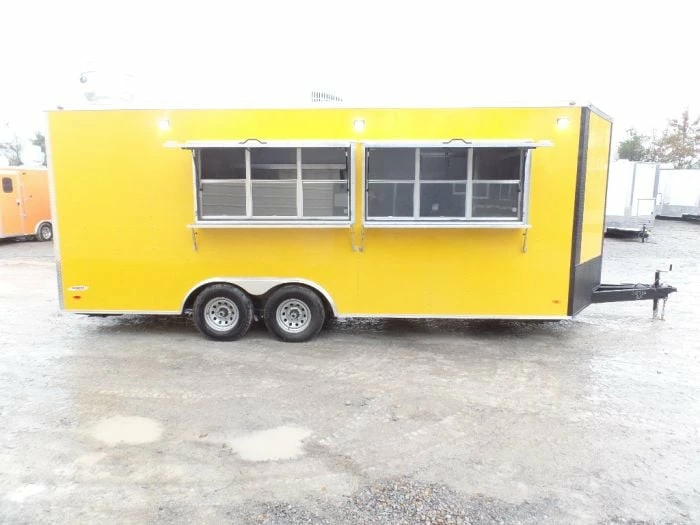 SLE Concessions 8.5' X 20' Penske Yellow Food Concession Trailer - Image 6