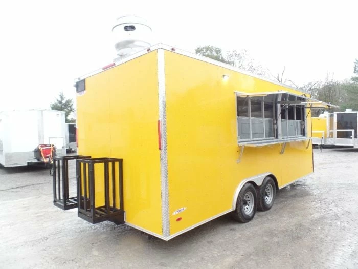 SLE Concessions 8.5' X 20' Penske Yellow Food Concession Trailer - Image 5
