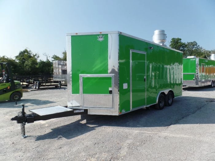 SLE Concessions 8.5' X 18' Concession Food Trailer Lime Green - Image 5