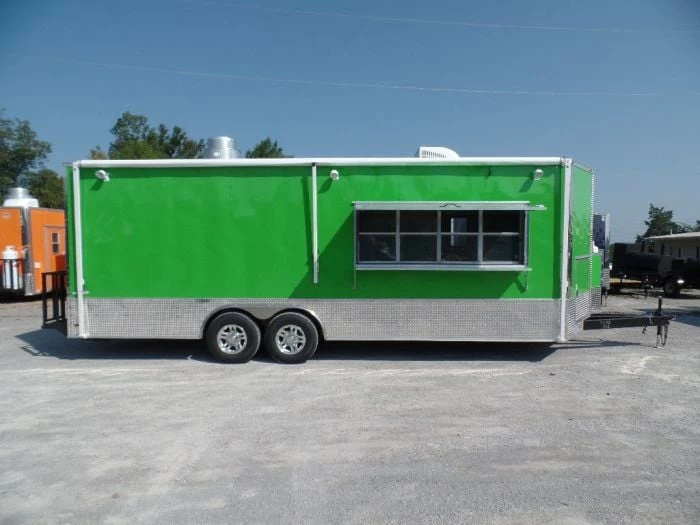SLE Concessions 8.5' X 24' Concession Trailer Food Electric Green Event Catering - Image 5