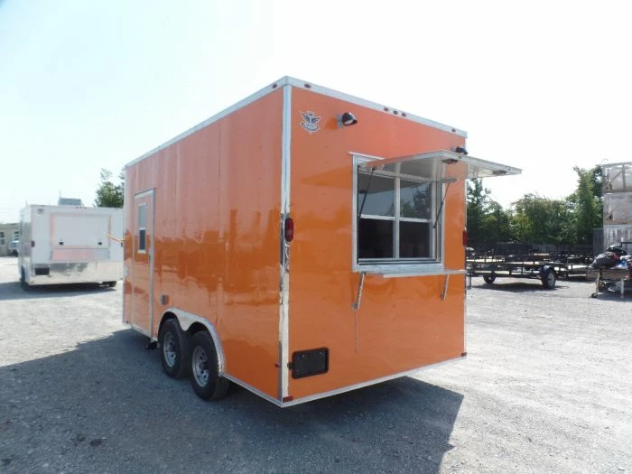 SLE Concessions 8.5' X 16' Concession Food Trailer Orange With Appliances - Image 4