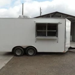 SLE Concessions 8.5' X 16' White Concession Food Event Trailer