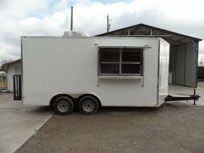 SLE Concessions 8.5' X 16' White Concession Food Event Trailer