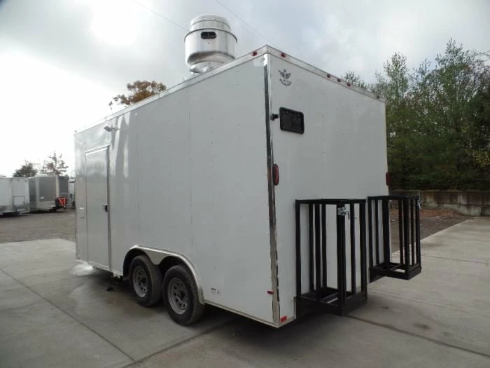 SLE Concessions 8.5' X 16' White Concession Food Event Trailer - Image 4