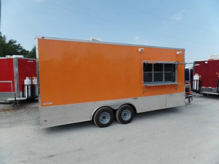 SLE Concessions 8.5' X 20' Concession Food Trailer Orange With Appliances - Image 3