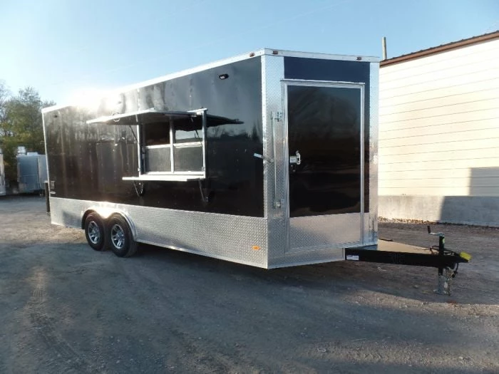 SLE Concessions 8.5' X 20' Black Concession Food Trailer With Appliances