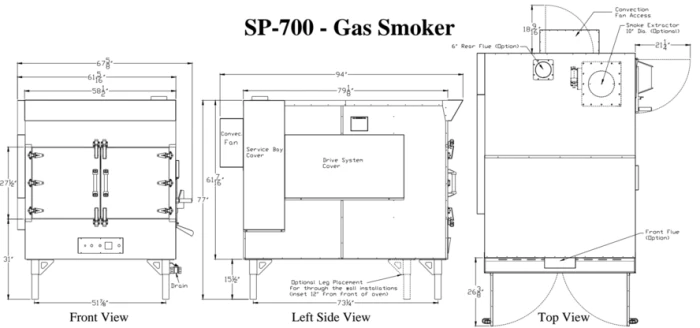 Southern Pride SP-700 Stainless Steel Interior Exterior Rotisserie Smoker