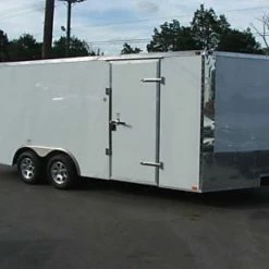 SLE Enclosed Trailers Enclosed Trailer 8.5'x18' White - Motorcycle Car Equipment Hauler Storage