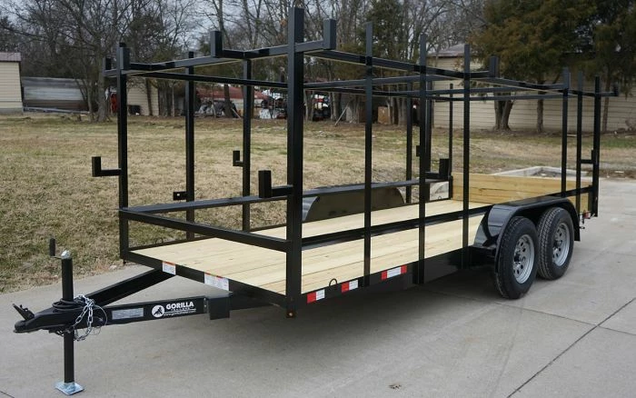 SLE Utility Trailers 6.4x16 Straight Deck Tandem Utility Trailer 4.5ft Ladder Racks - Image 3