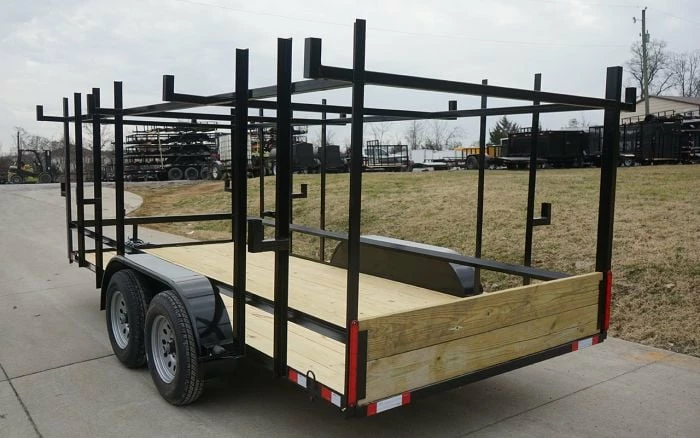 SLE Utility Trailers 6.4x16 Straight Deck Tandem Utility Trailer 4.5ft Ladder Racks - Image 5