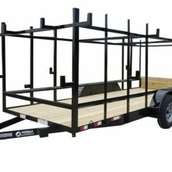 SLE Utility Trailers 6.4x16 Straight Deck Tandem Utility Trailer 4.5ft Ladder Racks