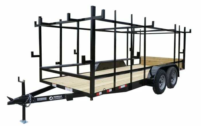 SLE Utility Trailers 6.4x16 Straight Deck Tandem Utility Trailer 4.5ft Ladder Racks
