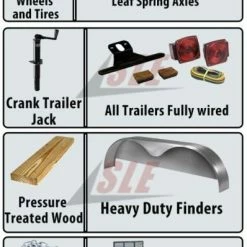 SLE Utility Trailers Utility Trailer 6.4x16 Dove Tail Double Axle Includes Gate And Trimmer Racks